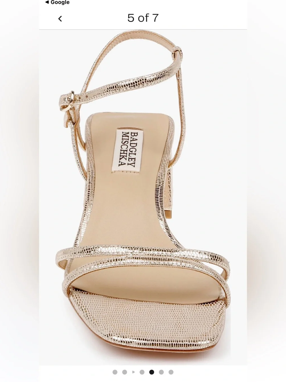 Badgley Mischka Carlotta Metallic Gold Strappy Block Heel Sandals